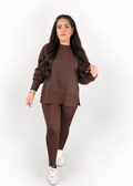 Brown Long Sleeve Top & Leggings Set