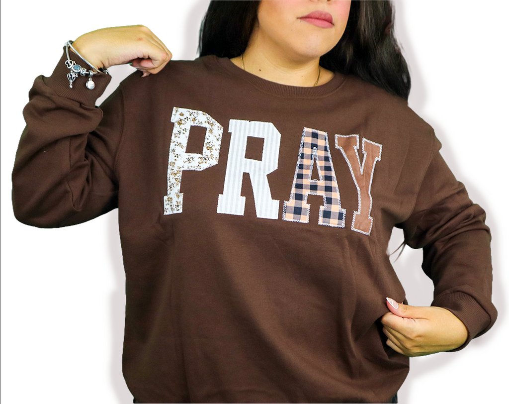 PRAY Quilted Pullover - Brown